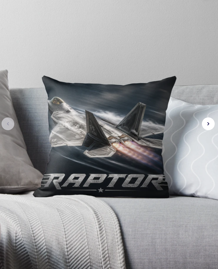 F-22 Raptor shown on a Redbubble product