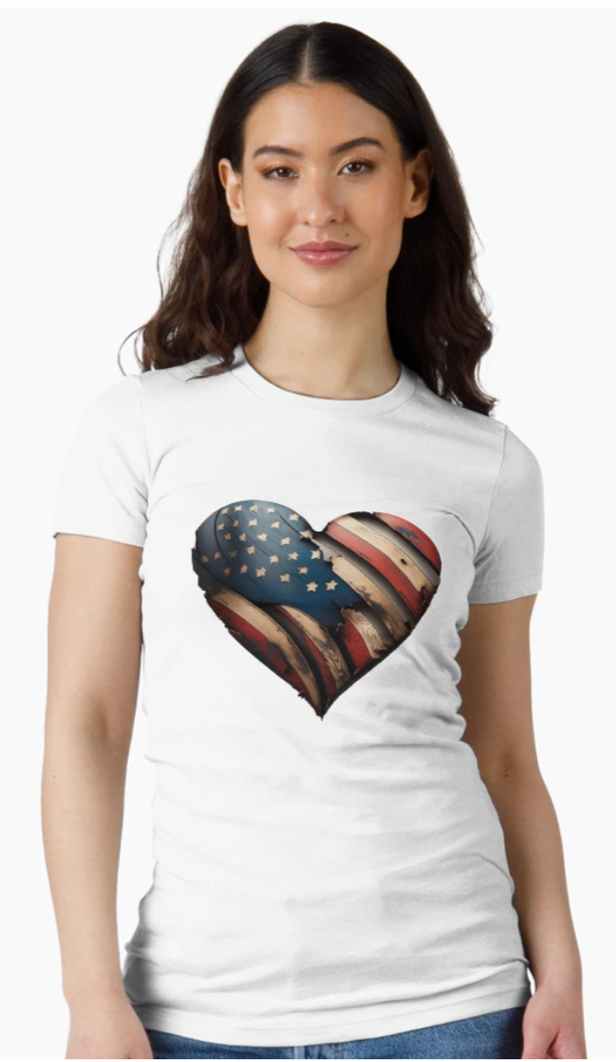 Patriotic Heart shown on a Redbubble product